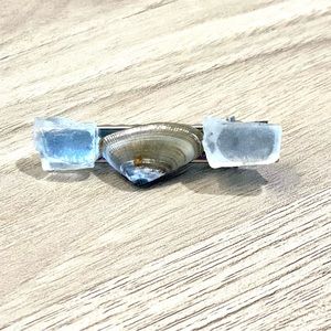 115. Seashell and sea glass hair clip